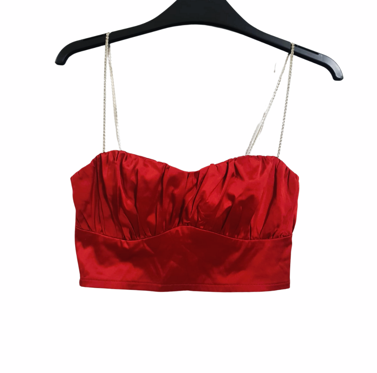 Elegant Glassons Satin Crop Top: Preloved Chic Comfort!